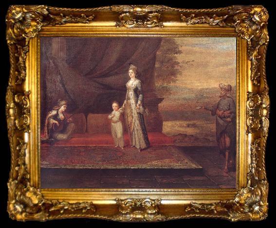 framed  Jean-Baptiste Van Mour Portrait of Lady Montagu, ta009-2